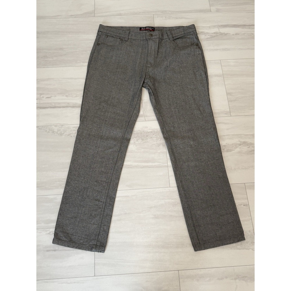 Vtg Old Skool Jeans Mens 36X30 Gray Denim Hip Hop Y2K Streetwear Pants Hip Hop
